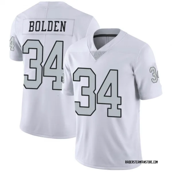 Youth Brandon Bolden Las Vegas Raiders Limited White Color Rush Jersey