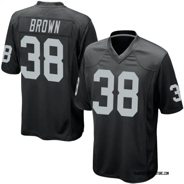 Youth Brittain Brown Las Vegas Raiders Game Black Team Color Jersey