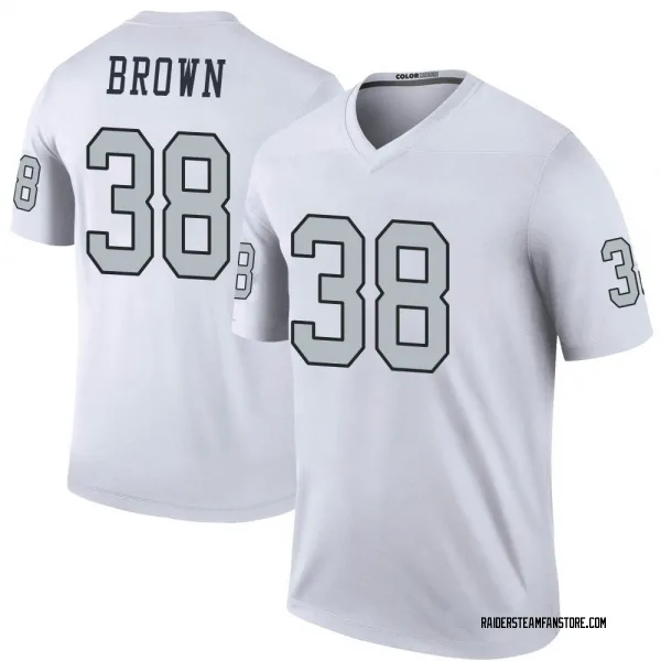 Youth Brittain Brown Las Vegas Raiders Legend White Color Rush Jersey