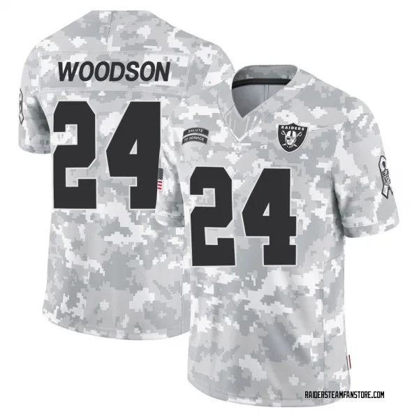 Youth Charles Woodson Las Vegas Raiders Limited Arctic Camo 2024 Salute to Service Jersey
