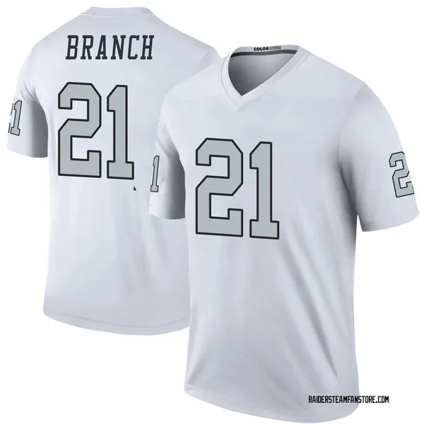 Youth Cliff Branch Las Vegas Raiders Legend White Color Rush Jersey