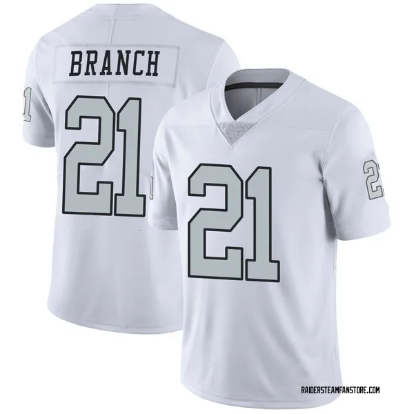Youth Cliff Branch Las Vegas Raiders Limited White Color Rush Jersey