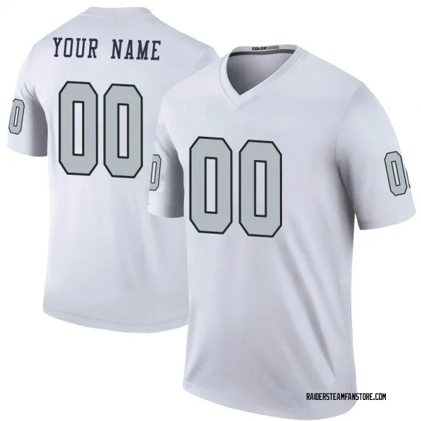 Youth Custom Las Vegas Raiders Legend White Color Rush Jersey