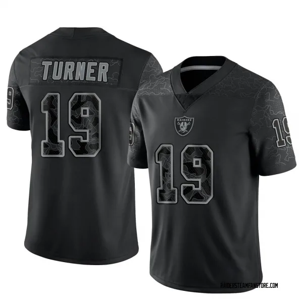 Youth DJ Turner Las Vegas Raiders Limited Black Reflective Jersey