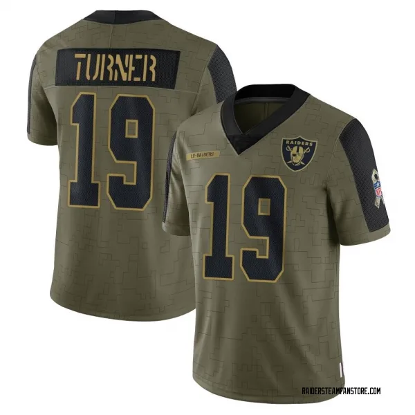 Youth DJ Turner Las Vegas Raiders Limited Olive 2021 Salute To Service Jersey