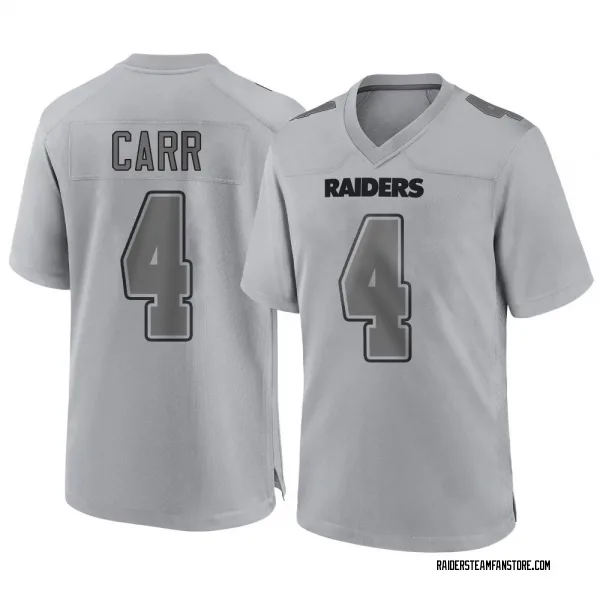 Youth Derek Carr Las Vegas Raiders Game Gray Atmosphere Fashion Jersey