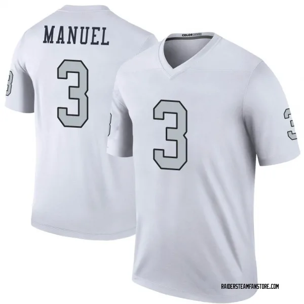 Youth EJ Manuel Las Vegas Raiders Legend White Color Rush Jersey