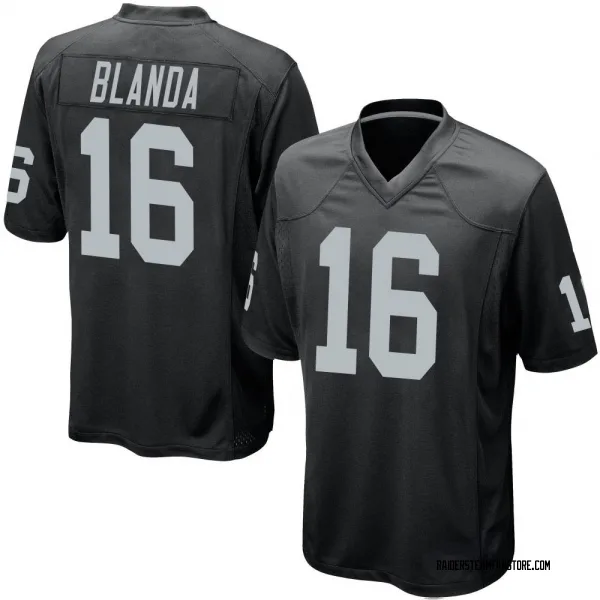 Youth George Blanda Las Vegas Raiders Game Black Team Color Jersey