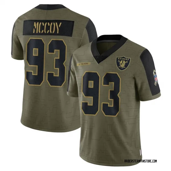 Youth Gerald McCoy Las Vegas Raiders Limited Olive 2021 Salute To Service Jersey