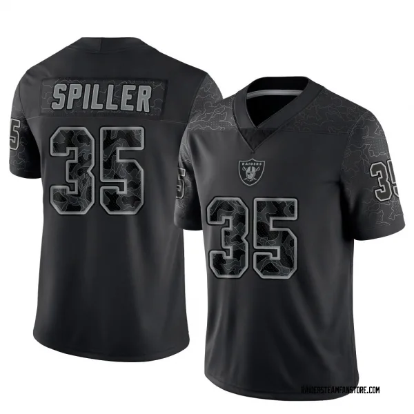 Youth Isaiah Spiller Las Vegas Raiders Limited Black Reflective Jersey
