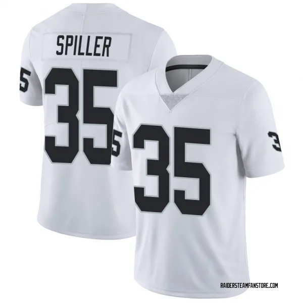 Youth Isaiah Spiller Las Vegas Raiders Limited White Vapor Untouchable Jersey