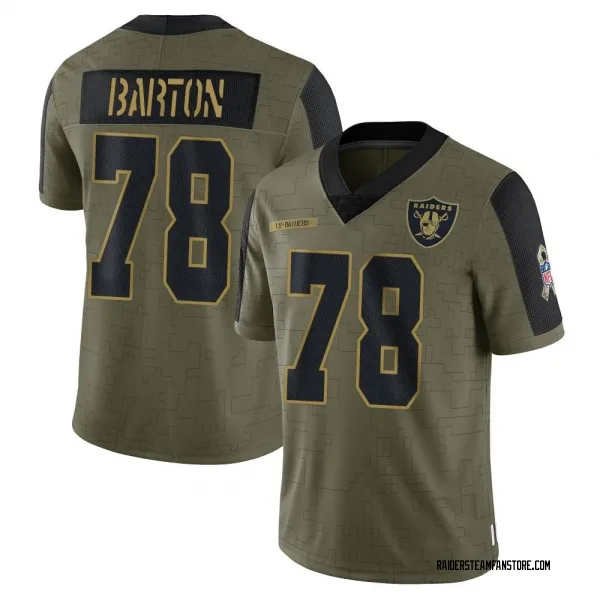 Youth Jackson Barton Las Vegas Raiders Limited Olive 2021 Salute To Service Jersey