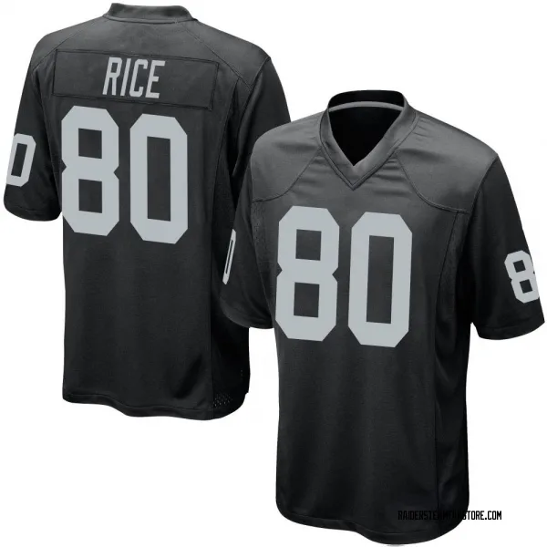 Youth Jerry Rice Las Vegas Raiders Game Black Team Color Jersey
