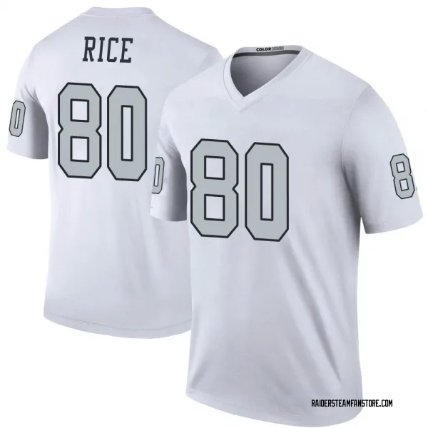 Youth Jerry Rice Las Vegas Raiders Legend White Color Rush Jersey