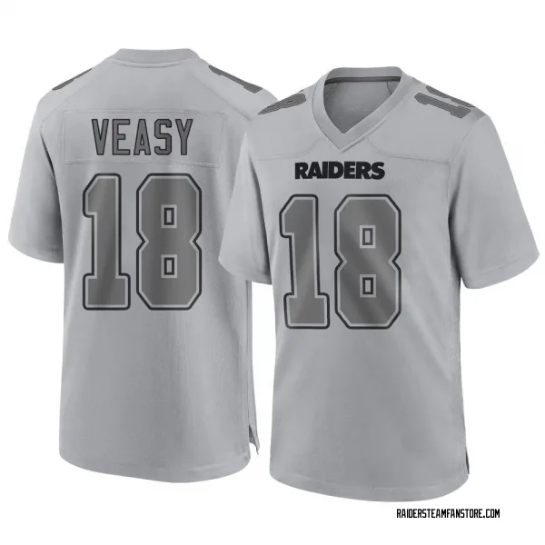 Youth Jordan Veasy Las Vegas Raiders Game Gray Atmosphere Fashion Jersey