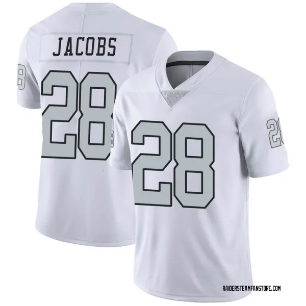 Youth Josh Jacobs Las Vegas Raiders Limited White Color Rush Jersey