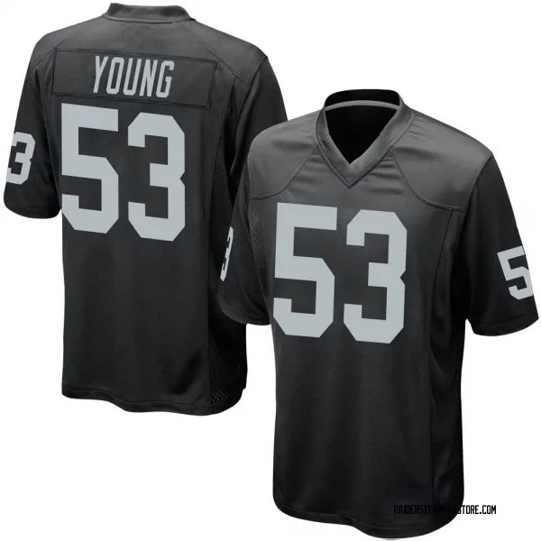 Youth Kenny Young Las Vegas Raiders Game Black Team Color Jersey