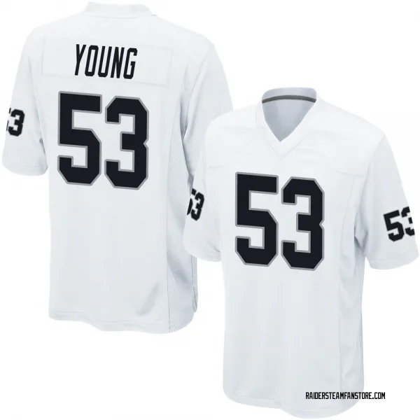 Youth Kenny Young Las Vegas Raiders Game White Jersey