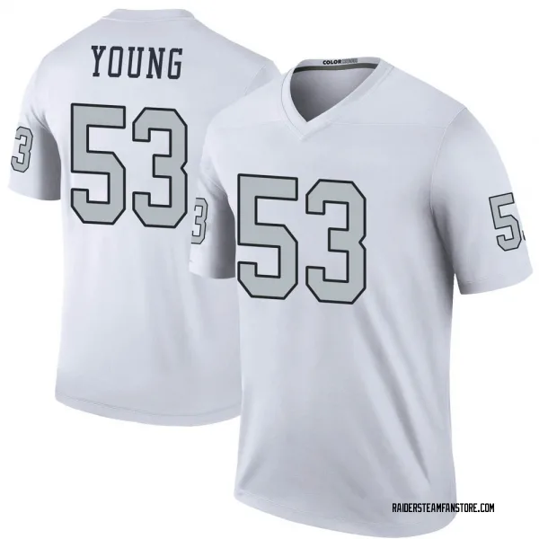 Youth Kenny Young Las Vegas Raiders Legend White Color Rush Jersey