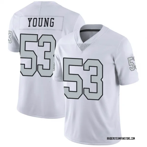 Youth Kenny Young Las Vegas Raiders Limited White Color Rush Jersey