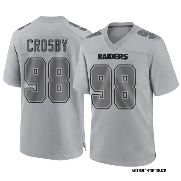Youth Maxx Crosby Las Vegas Raiders Game Gray Atmosphere Fashion Jersey