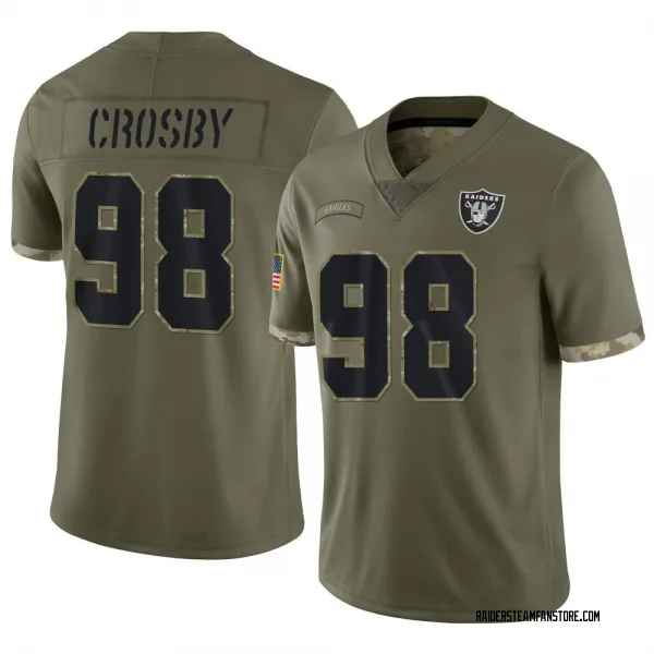 Youth Maxx Crosby Las Vegas Raiders Limited Olive 2022 Salute To Service Jersey