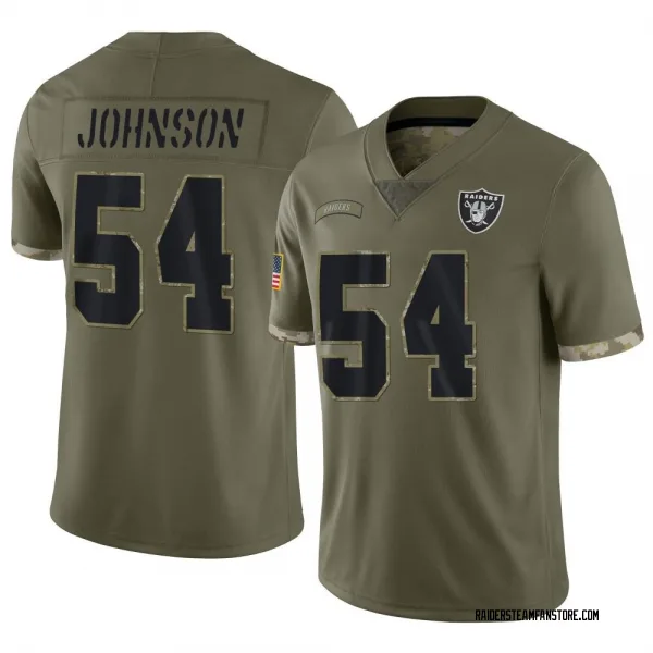 Youth PJ Johnson Las Vegas Raiders Limited Olive 2022 Salute To Service Jersey