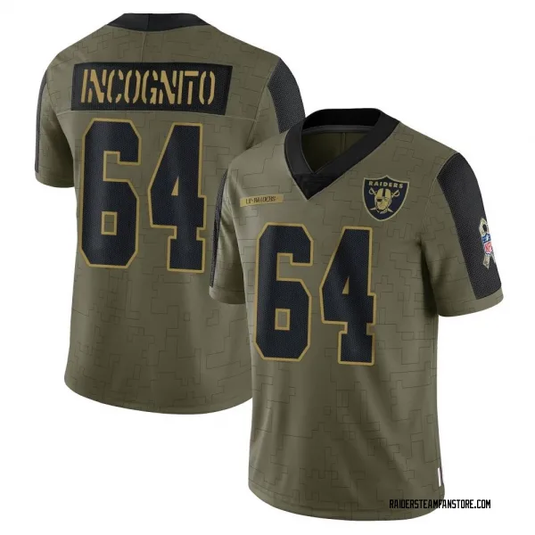 Youth Richie Incognito Las Vegas Raiders Limited Olive 2021 Salute To Service Jersey