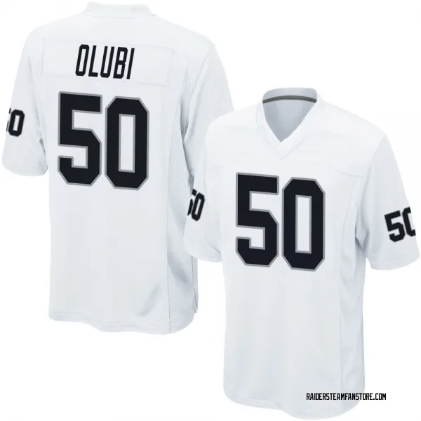 Youth Segun Olubi Las Vegas Raiders Game White Jersey