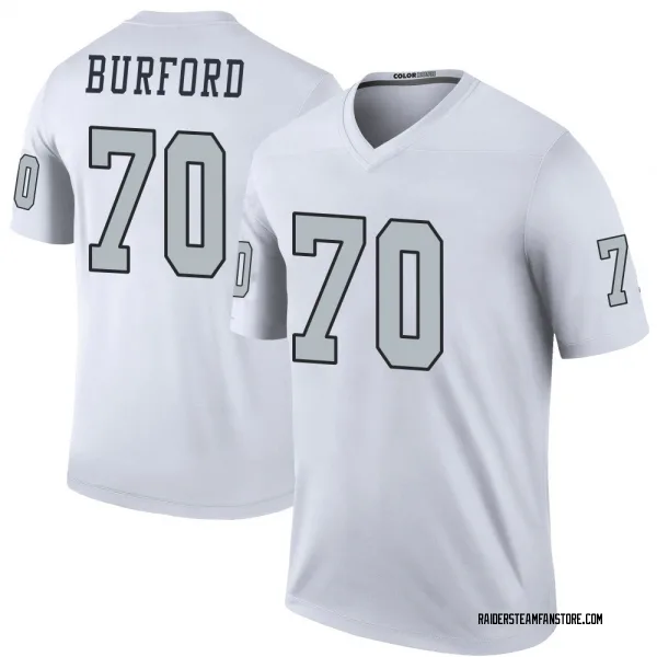 Youth Spencer Burford Las Vegas Raiders Legend White Color Rush Jersey