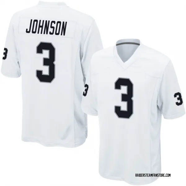 Youth Taron Johnson Las Vegas Raiders Game White Jersey