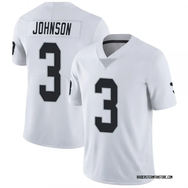 Youth Taron Johnson Las Vegas Raiders Limited White Vapor Untouchable Jersey