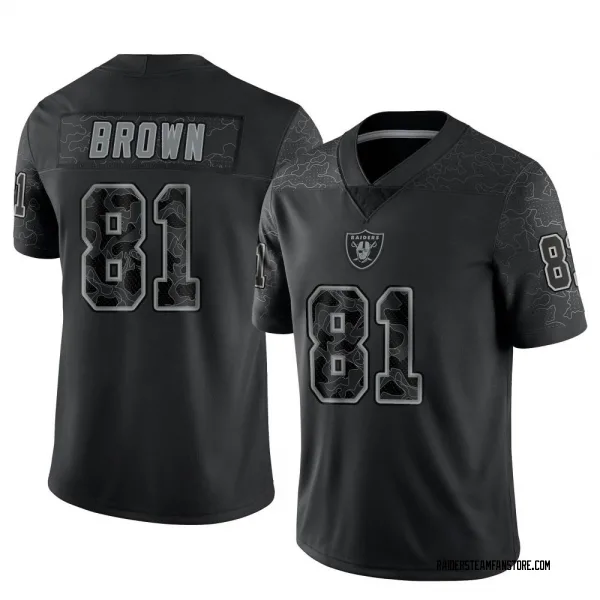 Youth Tim Brown Las Vegas Raiders Limited Black Reflective Jersey