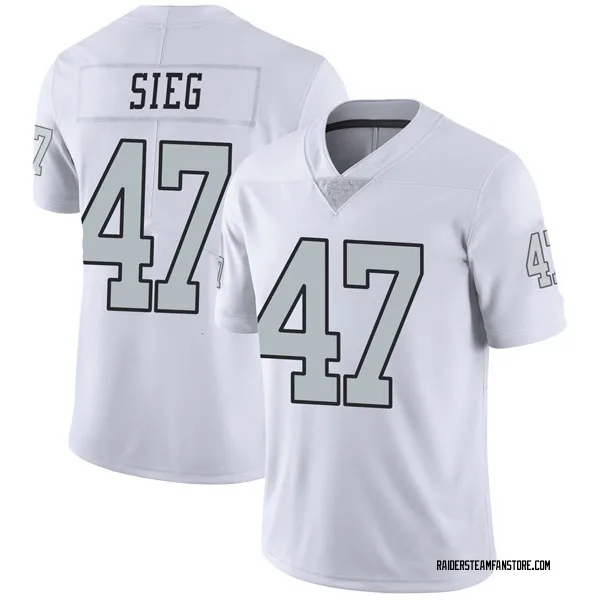 Youth Trent Sieg Las Vegas Raiders Limited White Color Rush Jersey