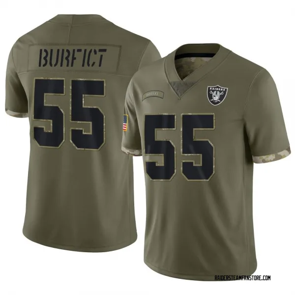 Youth Vontaze Burfict Las Vegas Raiders Limited Olive 2022 Salute To Service Jersey