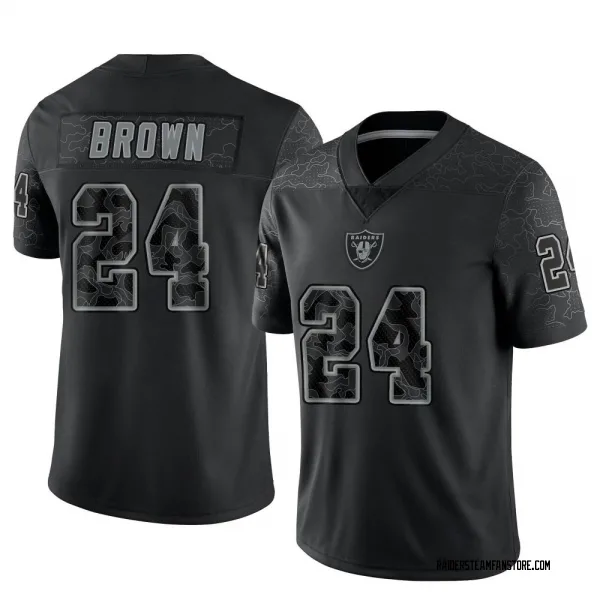 Youth Willie Brown Las Vegas Raiders Limited Black Reflective Jersey