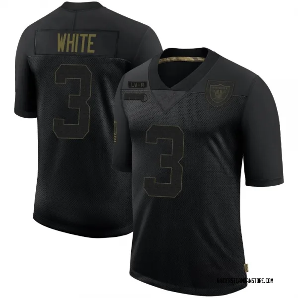 Youth Zamir White Las Vegas Raiders Limited Black 2020 Salute To Service Jersey